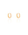 Brinco Argola Click Oval Lisa 1.4 cm Banhado a Ouro 18K