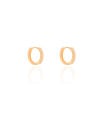 Brinco Argola Click Cravejada Cristal 1.3 cm Banhado a Ouro 18K