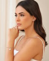 Pulseira Elos Pomba da Paz Ponto de Luz Cristal Ródio Branco