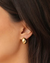 Brinco Argola Click Abaulada Lisa 1.6 cm Banhado a Ouro 18K