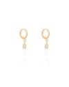 Brinco Argola Click Gota Cristal 2.3 cm Banhado a Ouro 18K