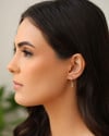 Brinco Argola Click Gota Cristal 2.3 cm Banhado a Ouro 18K