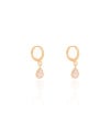 Brinco Argola Click Gota Cristal 2.4 cm Banhado a Ouro 18K