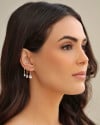 Brinco Argola Click Gota Cristal 2.4 cm Banhado a Ouro 18K