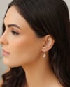 Brinco Argola Click Gota Cristal 2.5 cm Banhado a Ouro 18K
