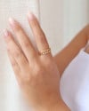 Anel Grumet Cravejado Cristal Tamanho 16 Banhado a Ouro 18K