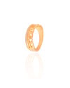 Anel Grumet Cravejado Cristal Tamanho 16 Banhado a Ouro 18K