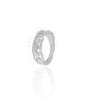 Anel Grumet Cravejado Cristal Tamanho 18 Ródio Branco