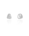 Brinco Argola Click Filetes Cravejados Cristal 1.4 cm Ródio Branco