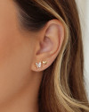 Brinco Borboleta Cravejado Cristal 8 mm Banhado a Ouro 18K