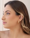 Brinco Argola Tubo Lisa ABS 2.1 cm Banhado a Ouro 18K