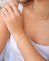 Pulseira Elos Pontos de Luz Cristal Ródio Branco
