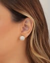 Brinco Redondo Cravejado Cristal 1.4 cm Banhado a Ouro 18K