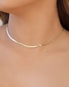 Choker Malha Fita 3 mm Banhado a Ouro 18K