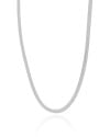 Choker Malha Fita 3 mm Ródio Branco
