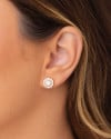 Brinco Redondo Cravejado Cristal 1.0 cm Banhado a Ouro 18K