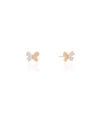 Brinco Borboleta Cravejado Cristal 8 mm Banhado a Ouro 18K