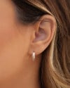 Brinco Argola Click Cravejado Cristal 1.4 cm Banhado a Ouro 18K