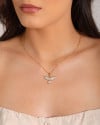 Gargantilha Veneziana Pomba da Paz Cravejado Cristal Banhado a Ouro 18K - 40 cm