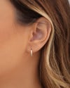 Brinco Argola Click Cravejado Cristal 1.2 cm Banhado a Ouro 18K