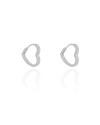Brinco Argola Click Coração 1.7 cm Ródio Branco