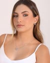 Brinco Argola Click Torcida Cravejada Cristal 1.6 cm Ródio Branco