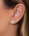 Brinco Redondo Cravejado Cristal 9 mm Banhado a Ouro 18K