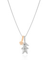 Gargantilha Filho Menino Mix de Banhos Coração Cristal Ródio Branco - 45 cm