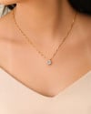 Conjunto Ponto de Luz Cristal 8 mm Banhado a Ouro 18K