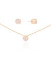 Conjunto Ponto de Luz Cristal 8 mm Banhado a Ouro 18K