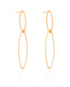 Brinco Elíptico Duplo Vazado 7.3 cm Banhado a Ouro 18K
