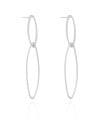Brinco Elíptico Duplo Vazado 7.3 cm Ródio Branco