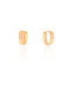 Brinco Argola Click Oval Baguete Cristal 1.5 cm Banhado a Ouro 18K