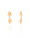 Brinco Losango Duplo Liso 3.5 cm Banhado a Ouro 18K