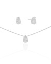 Conjunto Gota Cristal Ródio Branco