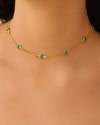 Choker Pontos de Luz Topázio Azul 6 mm Banhado a Ouro 18K