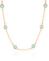 Choker Pontos de Luz Topázio Azul 6 mm Banhado a Ouro 18K