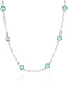 Choker Pontos de Luz Topázio Azul 6 mm Ródio Branco