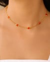 Choker Pontos de Luz Laranja 6 mm Banhado a Ouro 18K