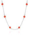 Choker Pontos de Luz Laranja 6 mm Ródio Branco