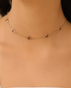 Choker Pontos de Luz Ametista 6 mm Ródio Branco