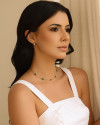 Choker Pontos de Luz Esmeralda 6 mm Ródio Branco