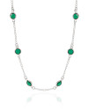 Choker Pontos de Luz Esmeralda 6 mm Ródio Branco