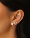 Trio Pontos de Luz Cristal Banhado a Ouro 18K