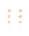 Trio Pontos de Luz Cristal Banhado a Ouro 18K