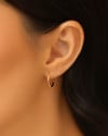 Brinco Argola Click Lisa 1.3 cm Banhado a Ouro 18K