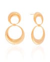 Brinco Argola Frontal Dupla Lisa 5.4 cm Banhado a Ouro 18K