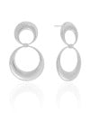 Brinco Argola Frontal Dupla Lisa 5.4 cm Ródio Branco