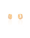 Brinco Argola Click em U Cravejada Cristal 1.3 cm Banhado a Ouro 18K