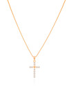 Gargantilha Veneziana Cruz Coração Cravejado Cristal Banhado a Ouro 18K - 45 cm